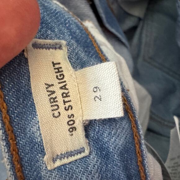 Madewell Curvy 90's Straight Jeans Denim Blue High Rise Zip Button Pocket Sz 29 - Picture 4 of 7